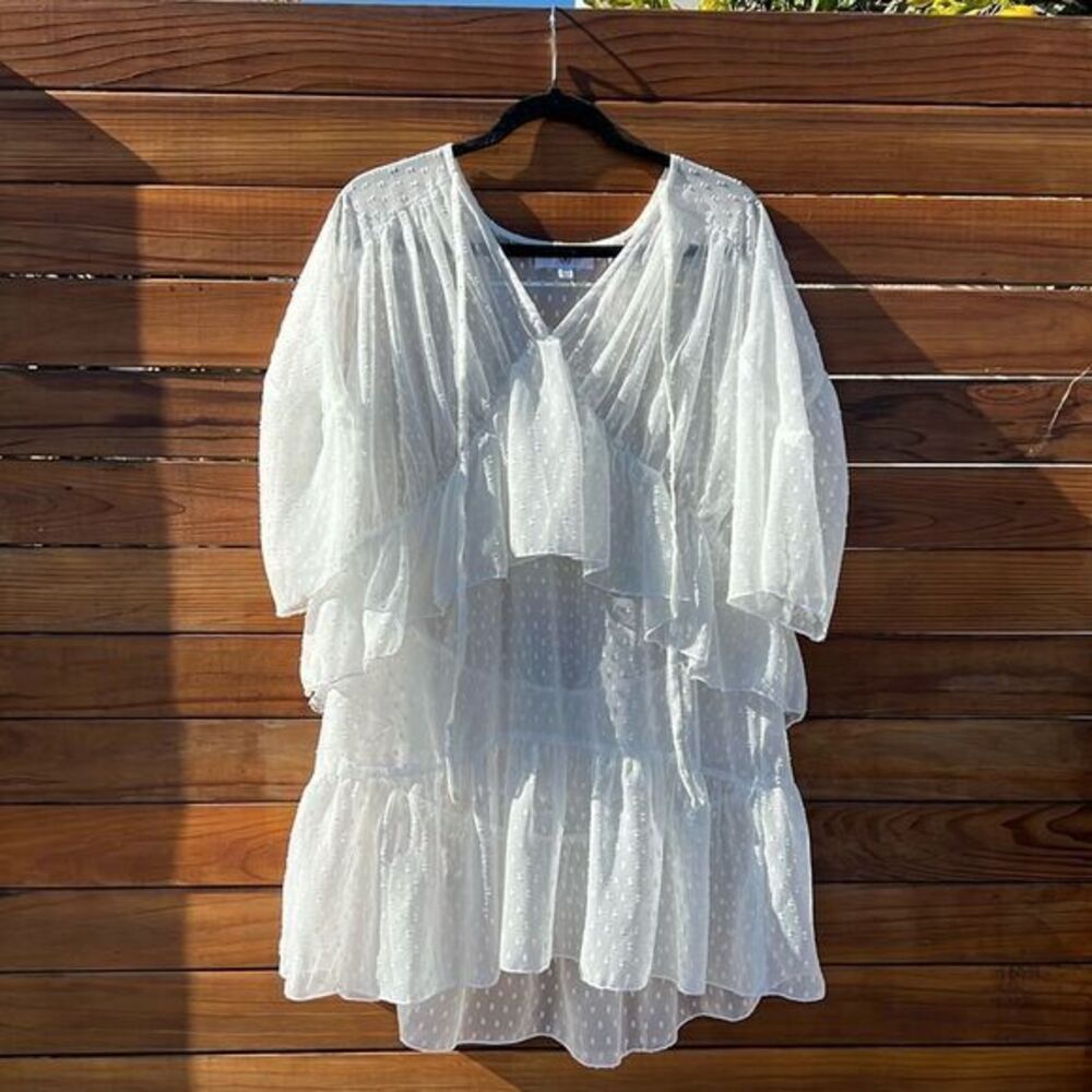 Missguided White Sheer Babydoll Dress